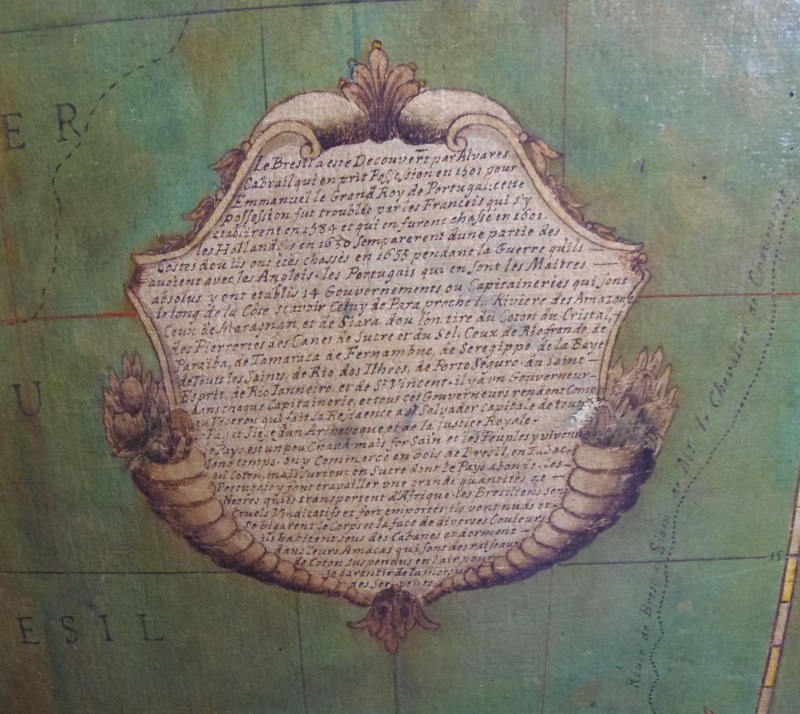 Photographie du cartel sur le Brésil, avec la route du Chevalier de Chaumont