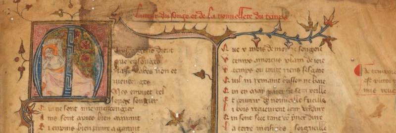 Détail du haut du folio 1