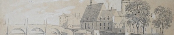 Détail d'un dessin de la Saône à Chalon/Saône