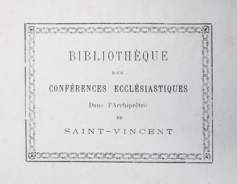 Vignette de la bibliothèque des conférences ecclésiastiques dans l'archiprêtré de Saint-Vincent