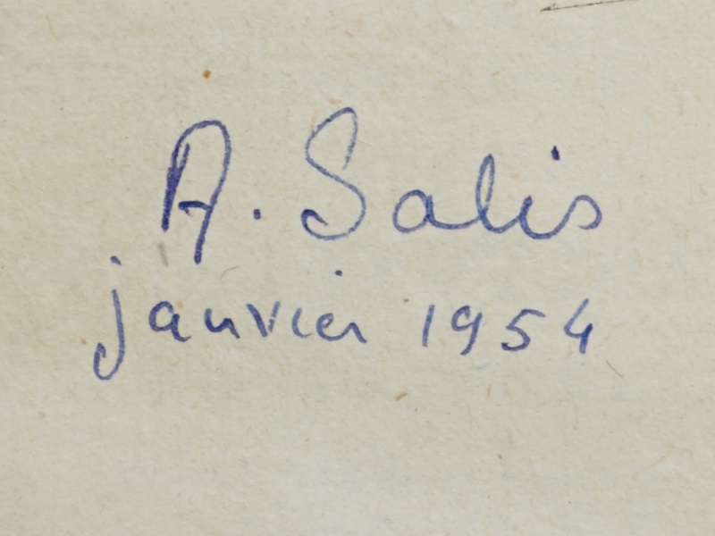 Ex-libris manuscrit A. Salis