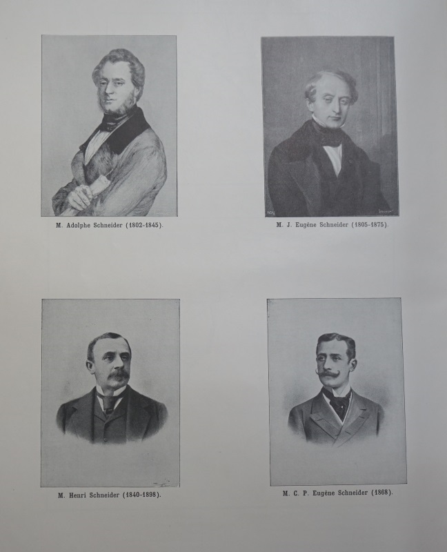 Portraits des 4 premiers dirigeants de Schneider et Cie